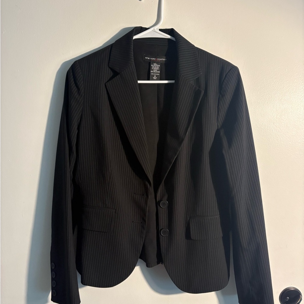 Black Pinstripe Blazer
